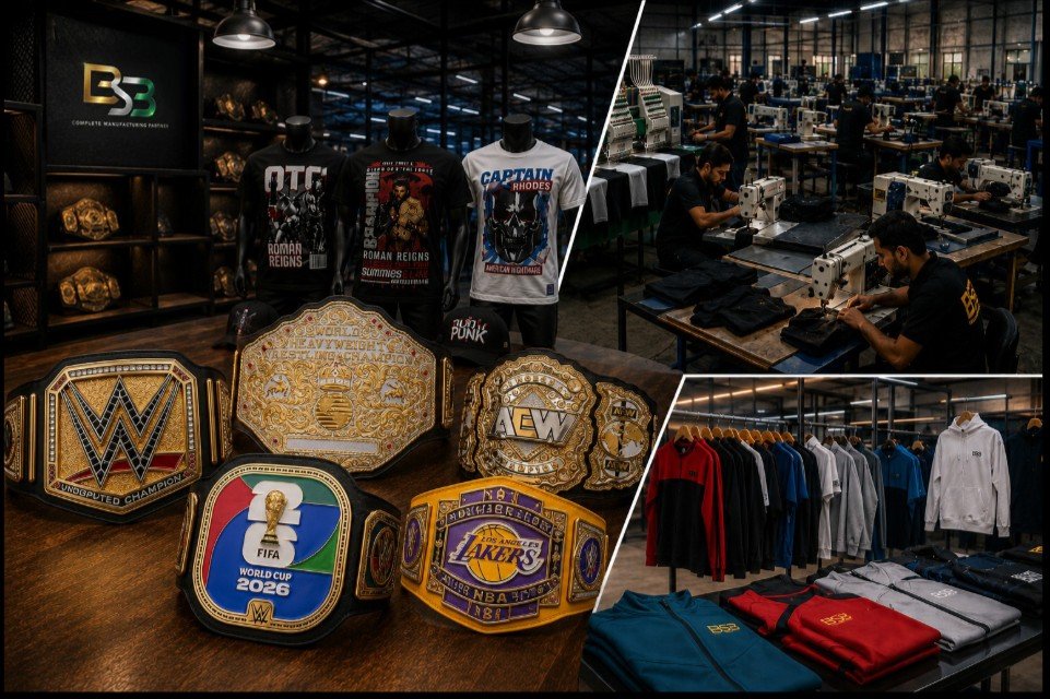 BSB complete manufacturing: championship belts, factory production, and apparel
