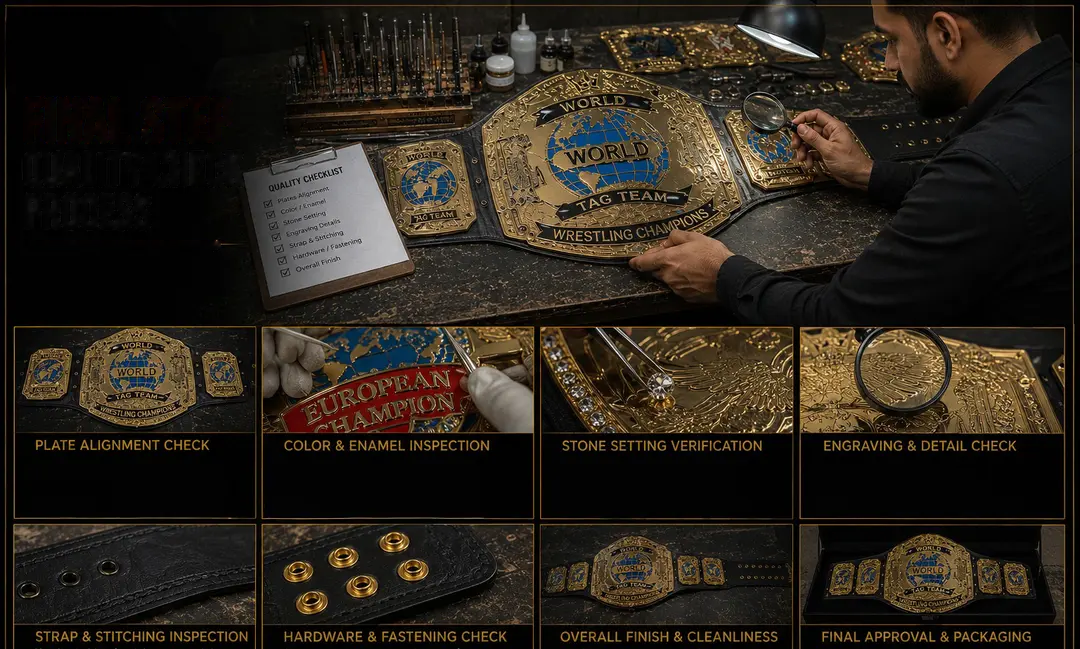 Final quality check process for a championship belt